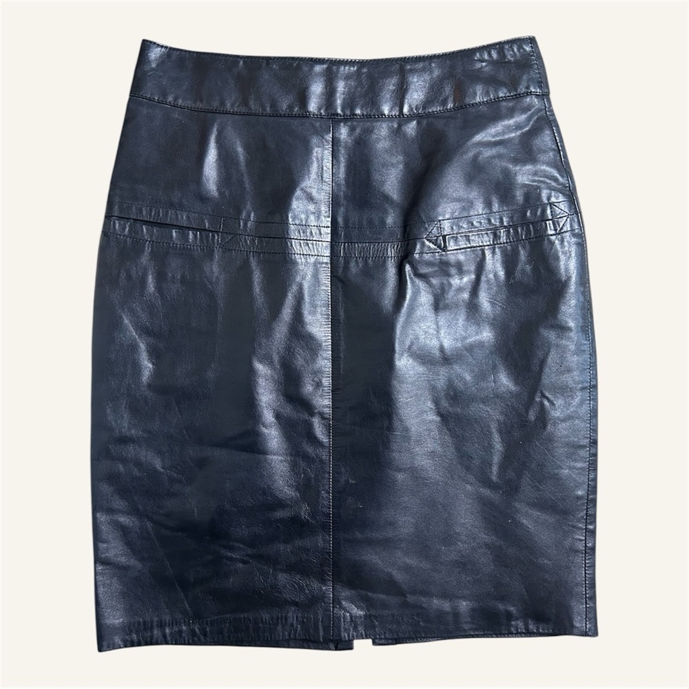 Pia Rucci Black Leather Skirt – Y2K Minimalist